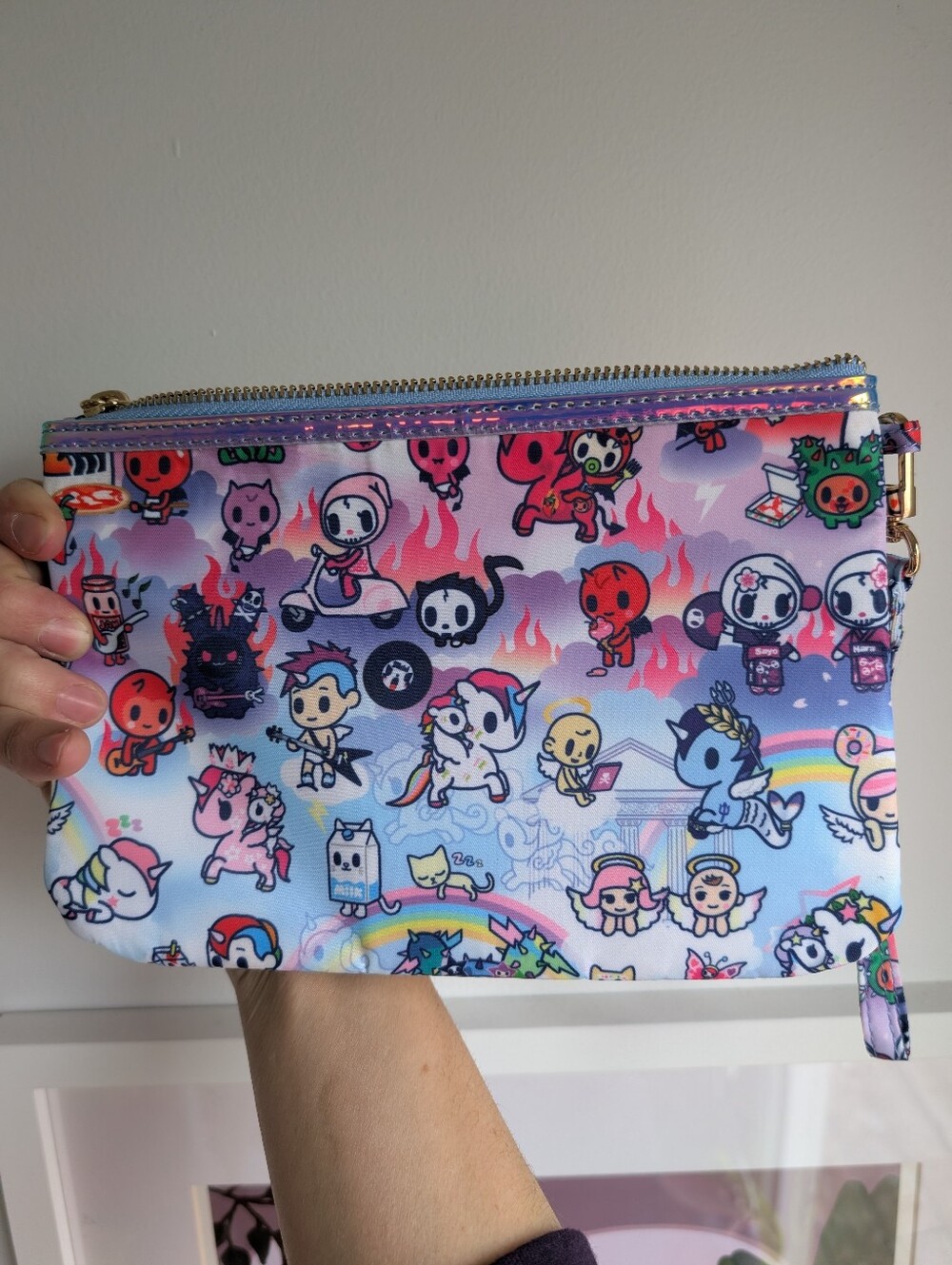 Jujube x Tokidoki Naughty Or Nice Zip Clutch W/Detachable Wristlet Strap - Picture 6 of 8